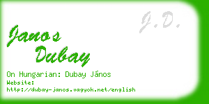janos dubay business card